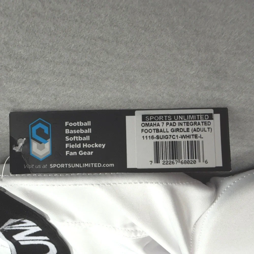 Sports Unlimited Integrated Football Girdle Adult Large White 7-Pad Omaha 1116